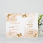 サンゴ金ゴールド蝶の結婚式プログラム (スタンド正面)