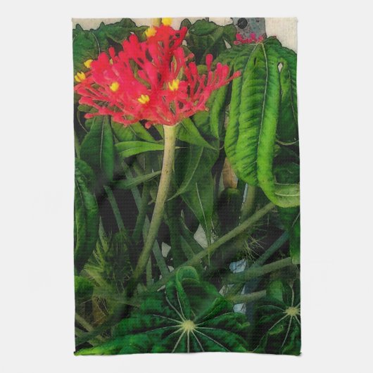 サンゴ離れ植物の花V キッチンタオル (縦)