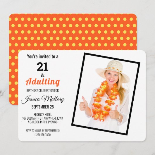 サンゴ21と姦淫21歳の誕生日パーティー 招待状 (正面/裏面)