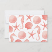 サンゴ　スター・フィッシュ　ウェディング　インビテーション 出欠カード (裏面)