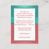 サンゴ、ティール(緑がかった色)フローラ、ハートエンクロージャカード エンクロージャーカード (裏面)