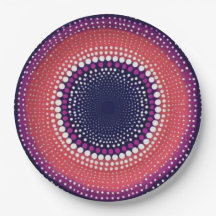 サンゴ、ナス、マゼンタ、青い万華鏡のように千変万化するパターン