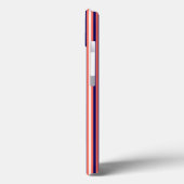 サンゴ、ネイビーブルー、ホワイト五ストライプ色パターン Case-Mate iPhoneケース (裏面 / 左)