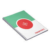 サンゴ、ミントグリーン幾何ミニマルデザイン ノートブック (右側)