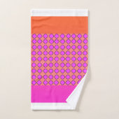 サンゴ+明るい赤紫色花風呂タオルセット バスタオルセット (ハンドタオル)