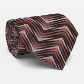 サンゴ、灰色、茶色のジグザグ模様。 ネクタイ (ロール)