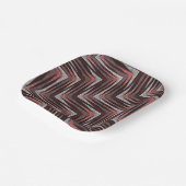 サンゴ、灰色、茶色のジグザグ模様。 ペーパープレート (傾斜あり)