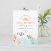 サンゴ 熱帯魚 海 結婚式 料理 オプション エンクロージャーカード (スタンド正面)