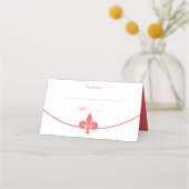 サンゴ(紋章の)フラ・ダ・リ結婚披露宴座席表 プレイスカード (正面)