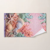 サンゴ、貝殻、ビーチ、海 バスタオルセット (ハンドタオル)