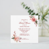 サンゴ&赤面バラブライダルシャワー招待状 招待状 (スタンド正面)