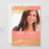 サンゴ·金ゴールドがフォト·スワールズ卒業発表 招待状 (正面)