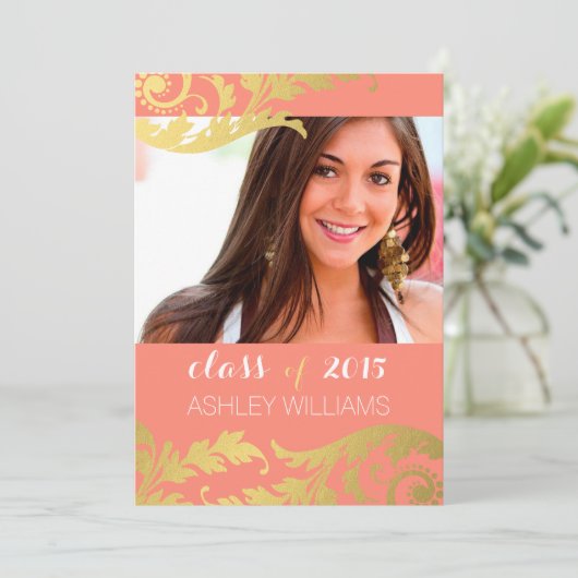 サンゴ·金ゴールドがフォト·スワールズ卒業発表 招待状 (スタンド正面)