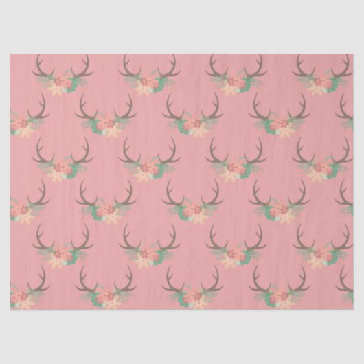 サンゴ〔雄ジカの〕枝角と花の切り離し 薄葉紙 (正面)