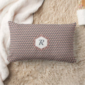 サンゴ、青、クリームに幾何キューブパターン ランバークッション (ブランケット)