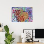 「サンゴ」 28x20抽象芸術アート ポスター (ホームオフィス)