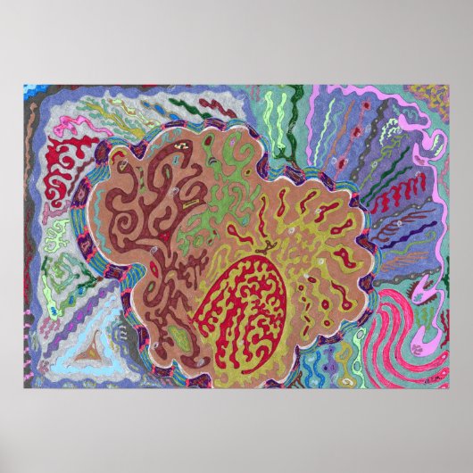 「サンゴ」 28x20抽象芸術アート ポスター (正面)