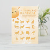 サンサンサンシャインの名前その赤ちゃん動物シャワーゲーム 招待状 (スタンド正面)