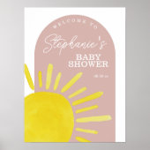 サンサンサンシャインガールベビーシャワーウェルカムサイン ポスター (正面)