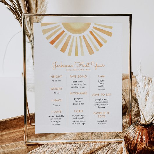 サンサンサンシャインファースト誕生日マイルストーン誕生日 ポスター