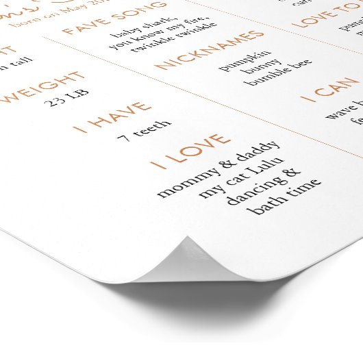 サンサンサンシャインファースト誕生日マイルストーン誕生日 ポスター (角)