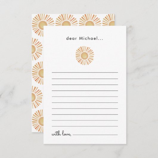 サンサンサンシャイン1st誕生日タイムカプセルカード サンキューカード (正面/裏面)