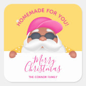 サンサンタクリスマスホームメイドフードホリデーベーキング スクエアシール (正面)