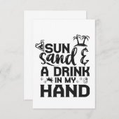 サンサンドと私の手で飲むサマーバおもしろいカイ サンキューカード (正面/裏面)