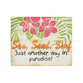 サンサンドサーフパラダイストロピカル メタルプリント