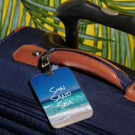 サンサンドシートロピカルビーチターコイズ水 ラゲッジタグ