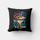 サンサンド&ドリンクを手にビーチクルーズ クッション (正面)