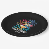 サンサンド&ドリンクを手にビーチクルーズ ペーパープレート (アングル)