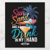 サンサンド&ドリンクを手にビーチクルーズ ワインラベル (シングルラベル)