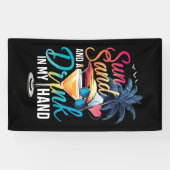 サンサンド&ドリンクを手にビーチクルーズ 横断幕 (横)