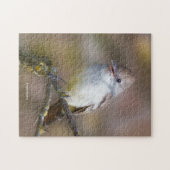 サンザシの枝に微笑む灰喉の付いたフライキャッチャー ジグソーパズル (横)