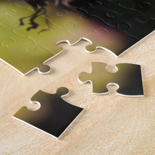 サンザシの茂みの上にルビーの冠を付けたキングレット松の鳥 ジグソーパズル (側面)