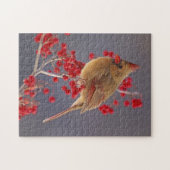 サンザシの雌の北(鳥)ショウジョウコウカンチョウ ジグソーパズル (横)