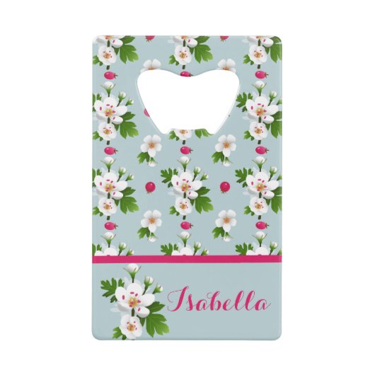 サンザシ花 クレジットカード栓抜き (正面)