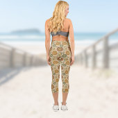 サンシチュアルヴィンテージバーガンディーグリーン金ゴールドパターン カプリレギンス