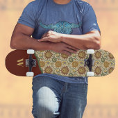 サンシチュアルヴィンテージバーガンディーグリーン金ゴールドパターン スケートボード