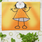 サンシャイおもしろいンガール付きキッチンタオル – あなたのテキスト キッチンタオル (折り畳み)