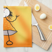 サンシャイおもしろいンガール付きキッチンタオル – あなたのテキスト キッチンタオル (四つ折り)