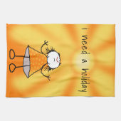 サンシャイおもしろいンガール付きキッチンタオル – あなたのテキスト キッチンタオル (横)