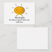 サンシャイおもしろいンベビーシャワーサンキューカード ノートカード (正面/裏面)