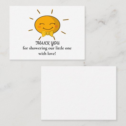 サンシャイおもしろいンベビーシャワーサンキューカード ノートカード (正面/裏面)