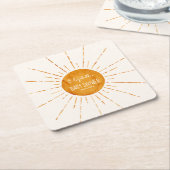 サンシャイお洒落ンベビーシャワー スクエアペーパーコースター (アングル)