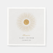 サンシャイモダンンベイビーシャワーミニマル紙ナプキン スタンダードカクテルナプキン (正面)