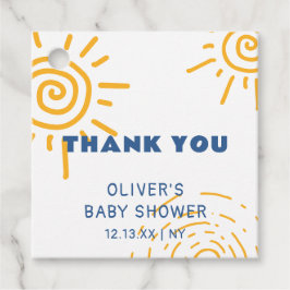 サンシャイモダンンベビーシャワーのレトロ線 フェイバータグ