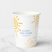 サンシャイモダンンベビーシャワーのレトロ線 紙コップ (裏面)