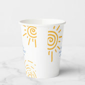 サンシャイモダンンベビーシャワーのレトロ線 紙コップ (左)